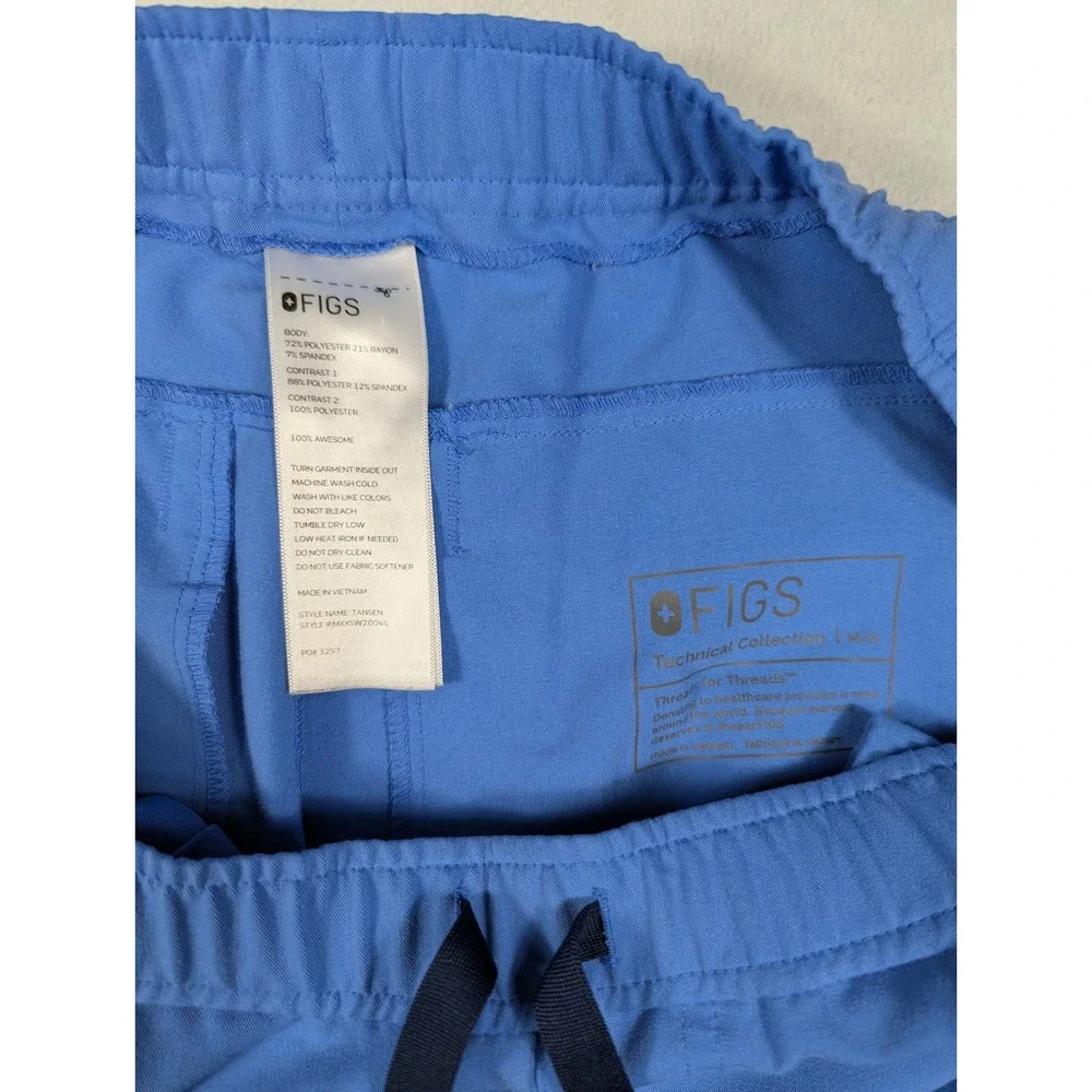 Figs Tansen Jogger Style Mens‎ Scrub Pants Ceil Blue Size Medium/Small